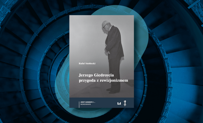 szara okładka książki na granatowym tle